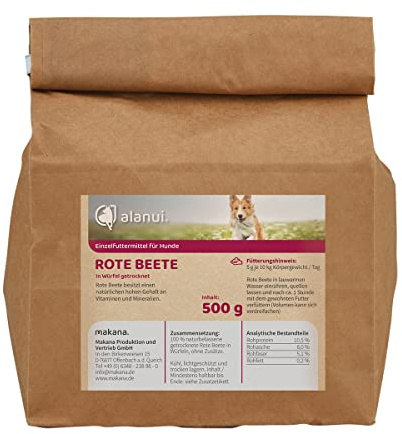 alanui Rote Beete in Würfeln für Hunde, 500 g Tüte
