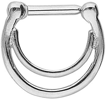PIERCINGLINE Chirurgenstahl Clicker | Piercing für Septum Tragus Helix | Doppelring | Farbauswahl