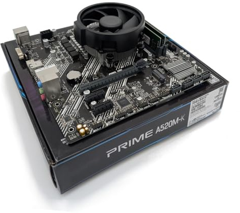Ryzen 7 5700X 3.4GHz (Turbo 4.6GHz) 8 Core 16 Thread CPU, Prime A520M-K Motherboard & 16GB 3200Mhz DDR4 RAM Pre-Built Bundle