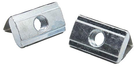 20x M6 Nutenstein 11,0 x4,1 mm für Nut 8K, mit Federblech, Stahl