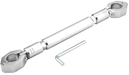 Accesorios de motocicleta de barra cruzada de manillar de equilibrio de motocicleta de aleación de aluminio Universal para manillar con 22 mm de diámetro(Plata)