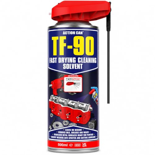 Action Can TF-90- Fast Drying Cleaning Solvent - Twin Spray 500 ml