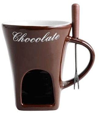 Chocolate Fondue Mug Set Mini Candle Fondue Pot Chocolate Cheese Ice Cream Fondue Melter Cup