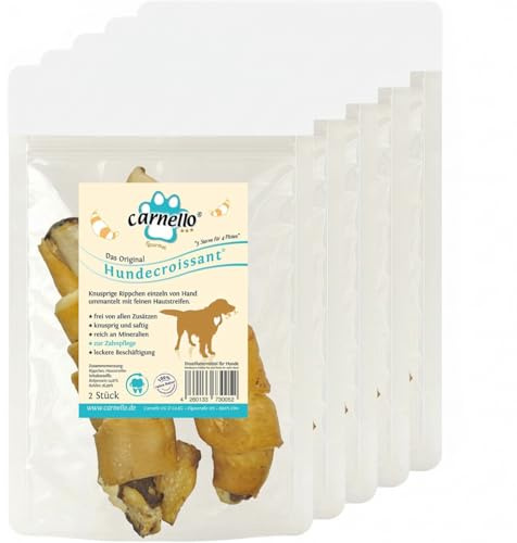 Carnello Hundesnack – Hundecroissant – Hundesnack getreidefrei, Hunde Kauartikel, Leckereien für Hunde, Hundeleckerli (5 x 90g)