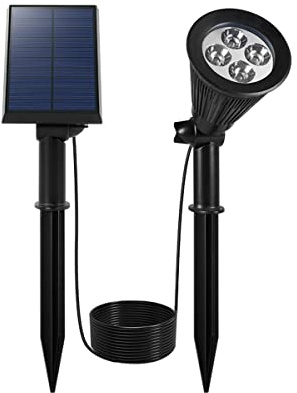 Lumisky Foco solar proyector 2 en 1 para pinchar o fijar regulable LED blanco SPIKY AWAY W34 H42cm