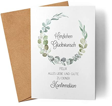 Kiddle-Design Karte Konfirmation Junge Mädchen Konfirmationskarte Personalisiert Geldgeschenk Glückwunschkarte Sprüche Gratulation zur Konfirmation