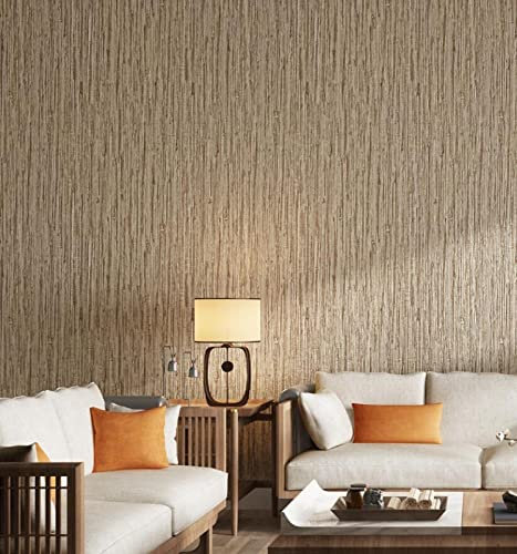 Rollo de papel papel de paredPapel pintado de lino textil marrón no autoadhesivo Papel Pintado Pared Dormitorio Papel Infantil Habitacion Salón Papel Paredes Decoración