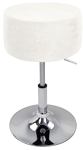 XGANGM Velvet Hockerbezug Rund Durchmesser 33.5cm H17cm Rund Barhocker Hussen Bezug stuhlhussen barhocker rund Stretch Stuhlbezug Schonbezug Protector für Home Büro Bar,Weiß,2PCS 33.5x17cm