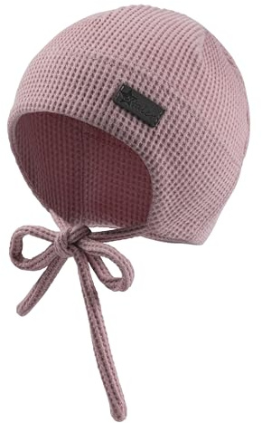 Sterntaler Beanie Waffelpique mit Bindeband für Mädchen - Baby Beanie Mädchen mit UV -Schutz 30 für Spielspaß an heißen Tagen - Leichte Mütze für Babys