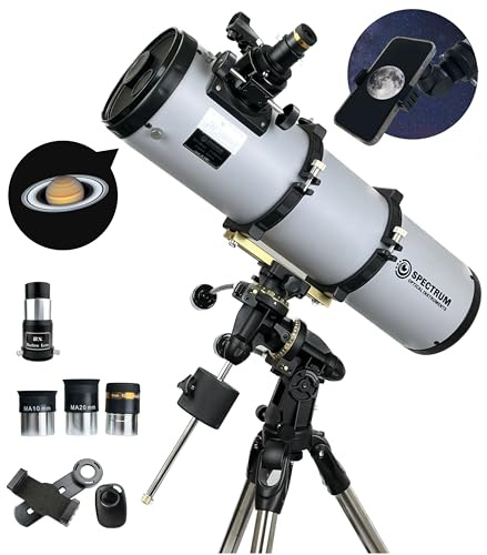 SpectrumOI Telescope for Kids & Adults - Premium EQ Reflector, 150mm 6 Aperture with Aspherical Eyepiece