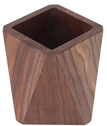 Valnöt Köksredskapshållare Stor Kapacitet Träbehållare för Köksredskap och Pennor Rombisk Design 3 9 x 4 3 tum Enkel Modern Stil Lätt att Rengöra