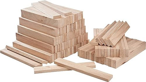 VBS Bastelklötzchen 117 Stk Holzstäbchen 22 mm breit 160 mm lang 8 mm stark Buchenholz