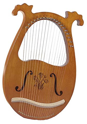 Hölzerne Mahagoni-Leier, 19 Saiten, Harfe, Musikinstrument mit Stimmwerkzeug, Geschenke, Lyra? Harfe für Anfänger