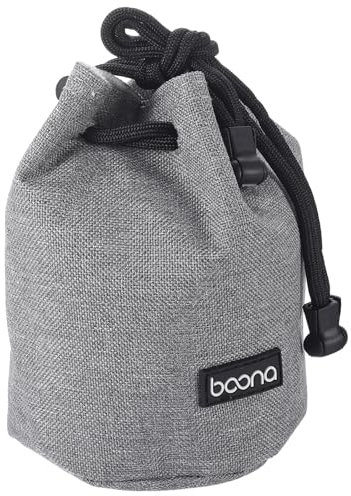 PATIKIL Weiche Zugband-Objektivtasche, Objektivbeutel mit Baumwollpolsterung, 3,5 OD Dickes Fleece-Stoff-Kameratasche für SLR-Objektive, Grau