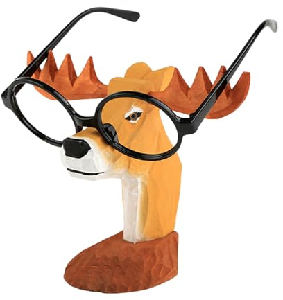 Lustige Tier Brillenhalter Aus Holz - Handgeschnitzt Brillenständer Tierform Sonnenbrillenhalter - Kreative Brillenablage Gläser Aufbewahrung Dekoration Für Zuhause, Büro, Schreibtisch (Reh)