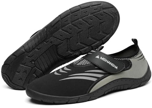 Mishansha unisex badskor, snabbtorkande vattenskor, halkfria utomhus, barfotaskor, storlek 36–46, Platinagrå, 40 EU