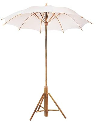 200cm Parasol De Jardin Extérieur Anti Uv Parasol Balcon Avec Pied Parasol Plage Anti Vent Parasol De Plage Extérieur Avec 10 Baleines Avec Sac De Transport Pour Balcon Patio Terrasse ( Color : White