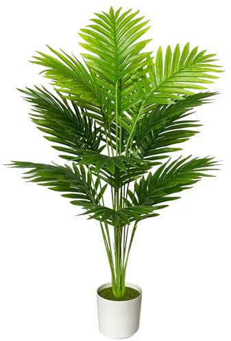 AIVORIUY Artificial Areca Palm Plant Fake Tropical Tree Perfect Faux Plants in Pot for Indoor Outdoor House Home Office Wedding Garden Modern Decoration Housewarming Gift (80cm Tall Palm)