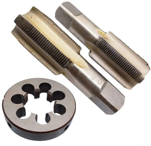 Gewindeschneider-Set, Hochgeschwindigkeitsstahl, M30 x 1,5 mm, Kegel und Gewindebohrer und M30 x 1,5 mm, metrisches Gewinde, Rechtshänder, 3-teilig