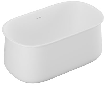 Vente-unique - Baignoire îlot - 130 x 74 x 60 cm - Blanc mat - 195 L - CALDRIA