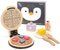 PairPear Waffeleisen aus Holz Spielzeug Lebensmittelsatz Rollenspiel Küchenzubehör Holz Backspielset Frühstücks und Teesets für Kinder Geschenk für Mädchen und Jungen ab 3 Jahren Wooden Waffle Maker