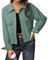 IWOLLENCE Shacket Women Ladies Casual Jackets Women’s Corduroy Shirt Jacket UK Lapel Button-Down Long Sleeves with Pockets (Green, L)