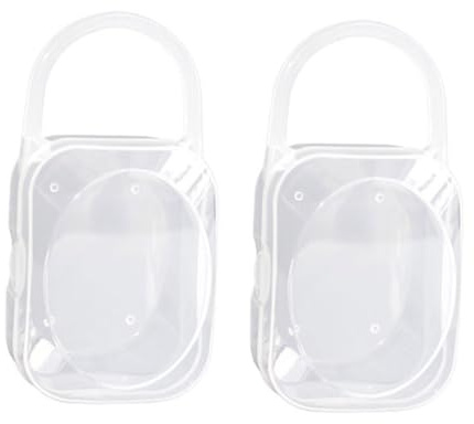 BESTonZON 2 Pièces trousse bebe accessoires bebe fixé brossette dent accessoires bébé brosette dentaires contenant trousse bébé transparent récipient rangement bebe conteneur blanche