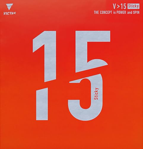 Victas Max 200120 Gomma per Ping Pong, Adesivo fine, Tensione ad Alta energia, V>15, appiccicoso, Rosso