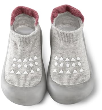 flintronic Walking Shoes Infant Breathable, Baby Sock Shoes, Baby First Walking Shoes, Non-Slip Soft Sole Sneakers Toddler Infant, Baby Shoes with Soft Rubber Sole,Gray,12-18 months