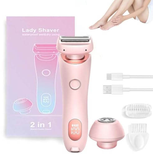 Velvix Smoothshave Razor, Divanity Skin Glow Pro Rasierer, Der Glide Pro 3.0 Rasierer, 2 in 1 Elektrische Rasierapparate für Frauen, Ipx7 Wasserdicht Nass & Trocken Bikini-Trimmer (Rosa)