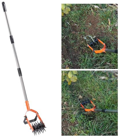 Masyrt Attrezzo per Motozappa Manuale Regolabile per Coltivatore di Terreno da Giardino in Acciaio Inossidabile con Lama da Diserbo per Allentare, Riseminare e Miscelare Il