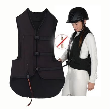 Chaleco airbag for equitación Abrigo airbag for espectáculos hípicos 0,1S activa el airbag Apto for niños y adultos.(XS)
