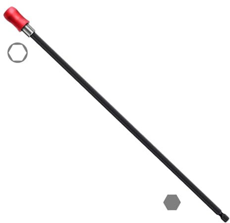 dijiusidy Rallonge de porte-embout de tournevis en acier inoxydable pour longue portée Rallonge de foret en acier inoxydable Rallonge de foret en métal, 300 mm