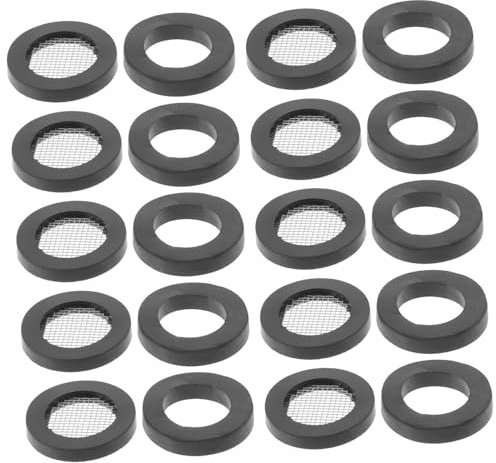 Shower Hose Filter Washers Stainless Steel Rubber Black 20 Piece Set