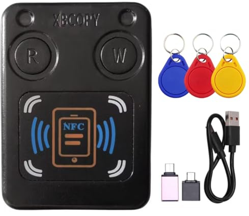 Bumiva Lector de Tarjetas con Chip Inteligente RFID NFC, Copiadora + con IC 3XCUID, 13,56 MHz, ID, 125 Khz, 250 Khz, 375 Khz, Clonador de Token RFID