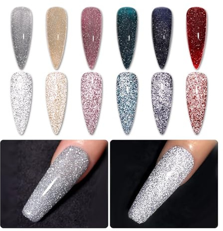 Born Pretty UV Nagellack Reflektierend Glitzer Gel Nagellack Funkelnd Glänzend Disco DJ UV Lack LED Soak off Manicure Gel Lacquer Varnish