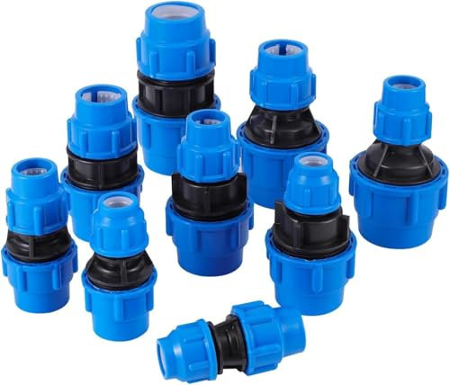Water Tube Jointer,20/25/32/40/50mm PVC PE Tube Tap Water Splitter Quick Reducing Connector Garden Agriculture Irrigation Water Pipe Fittings 1Pc(50-32)