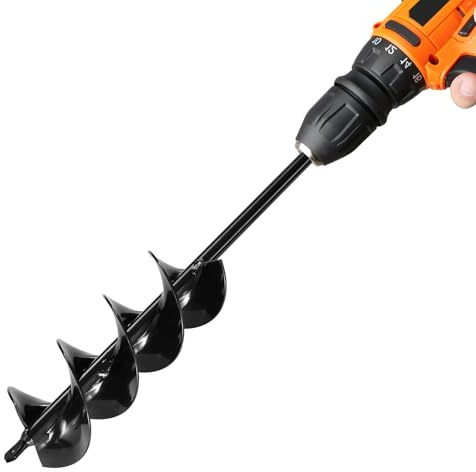 VEVOR Auger Drill Bit for Planting, Ø3.15 × 16.1 Spiral Drill Bit, for 3/8'' Hex Drive Drills, Heavy Duty Bulb Planter Tool, Hole Drilling Attachments for Garden Post Hole Digger Fence Digging