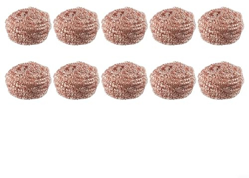 10PCS Copper Plated Scourers for Effective Iron Nozzle Cleaning and Slag Displacement