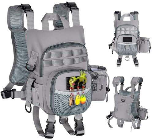 Gilet de pêche multifonction pour homme - Léger - Accessoire de pêche étanche - Rangement spécial pour équipement avec accès rapide - Pour la pêche à la mouche et les loisirs en plein air