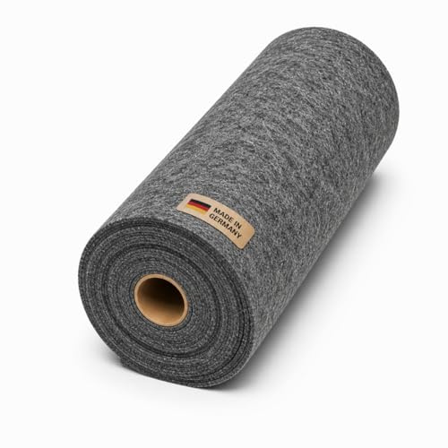 PUNDMANN 4-Wege-Superstretch Carpet Filz 3mm 390g pro m² gerollt für Fahrzeug Innenraum Ausbau Wohnmobil Wohnwagen Camper Caravan KFZ (Steingrau, 2m² (2m x 1m))