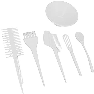 BONKZEBU Hårfärgningsskålset 6 Delar Elastisk Borste Hårfärgningsset Halkfritt Handtag Halkfri Bas för Hemmafrisörsalong
