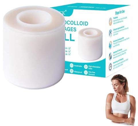 Hydrokolloid Pflaster, Rolle Hydrocolloid Roll - 5cm X 2 M Grade Hydrocolloid Roll, Pickel Patch Rolle, Pimple Patches Rolle, Atmungsaktive & Hautfreundlich Wundauflagen FüR Pickel (1)