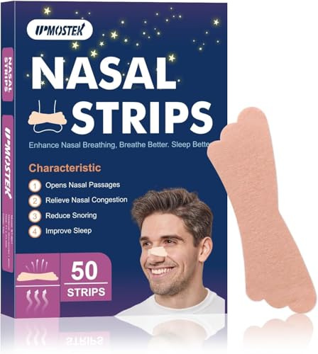 Bandes nasales de 50 pièces pour ronfler, Bandes nasales de force supplémentaire Respiration, Ruban nasal pour les sports et le sommeil, Bandes anti-ronflement Aide à arrêter le ronflement