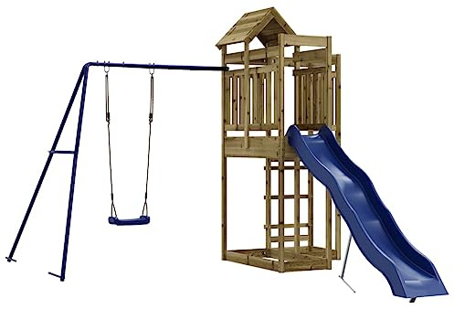 Genérico Parque Infantil de Exterior Madera de Pino impregnada,Juegos y Juguetes,Estructuras para Juegos al Aire Libre,Columpios y estructuras de Juegos,3156885