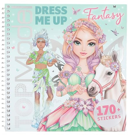 Depesche 13805 TOPModel - Dress Me Up Stickerbuch Fantasy, mit 24 Seiten Fantastische Model Motive zum Selbstgestalten, inkl. 11 Stickerbogen