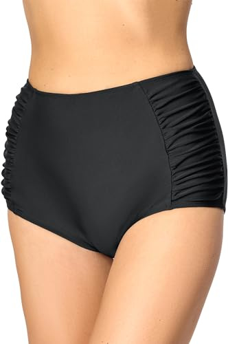 Merry Style Damen Bikinislip MS10-119 Bikinihose Bauch Weg Effekt (Schwarz (9240), 38)
