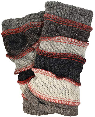 Gheri - Manoplas de lana tejidas para mujer con forro polar, guantes, calentadores de manos
