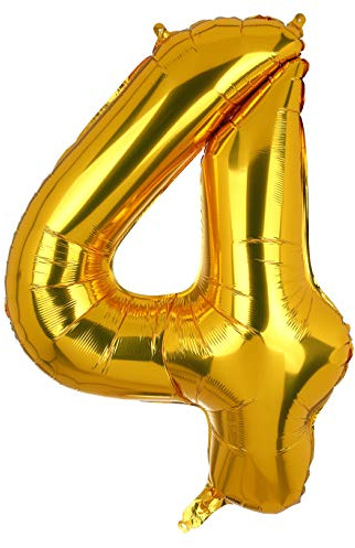 100 CM Groß Gold Zahl 4 Folienballon Luftballon Folien Mylar Riese Helium Luftballons Geburtstag Party Deko Lieferungen XXL