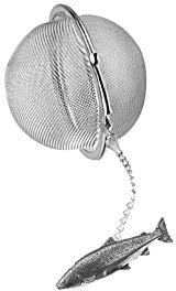 F32 Infuseur à thé en forme de boule en acier inoxydable Motif poisson de l'Atlantique